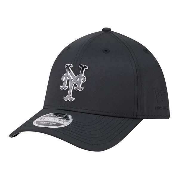 ニューエラ メンズ アクセサリー 帽子 トール Mens New Era Black New York Mets Metallic 39THIRTY MCrown Flex Hat Black ブラッ