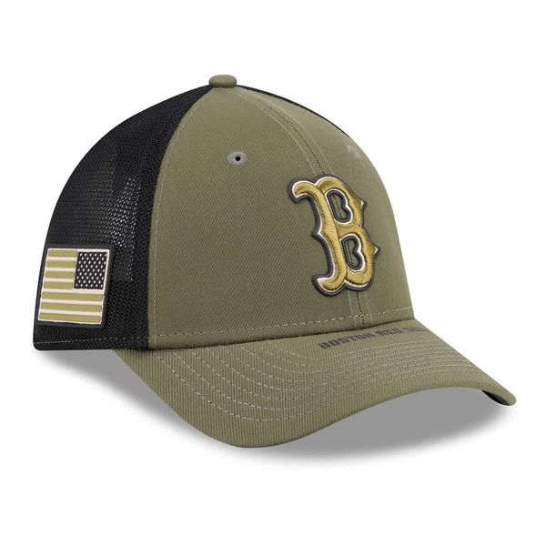 ニューエラ メンズ アクセサリー 帽子 Mens New Era Olive Boston Red Sox 2026 Armed Forces Day 39THIRTY MCrown Flex Hat
