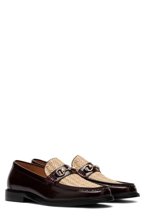 マークノーラン メンズ シューズ スリッポン・ローファー MARC NOLAN Boardwalk Bit Loafer Burgundy Raffia バーガンディ