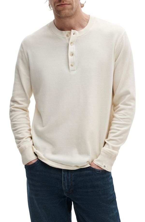 ラグアンドボーン メンズ トップス シャツ コットン rag bone Washed Cotton Henley Chalk チョーク