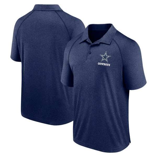 ロゴアスレチック メンズ トップス シャツ Logo Athletic Mens Heather Navy Dallas Cowboys Making Waves Raglan Polo Heathe