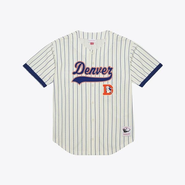 ミッチェルネス メンズ トップス シャツ メッシュ ジャージー Mens Mitchell Ness John Elway Cream Denver Broncos Name Number Mesh