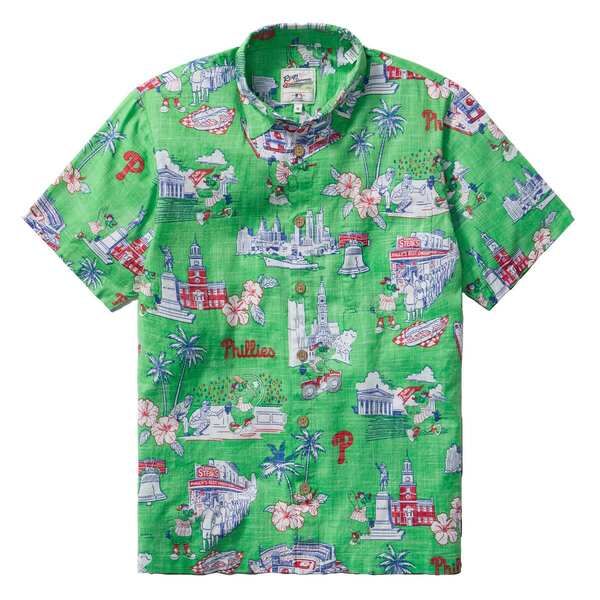 レインスプーナー メンズ トップス シャツ ダウン MensReyn Spooner Green Philadelphia Philliescenic TriBlend ButtonDown Shir