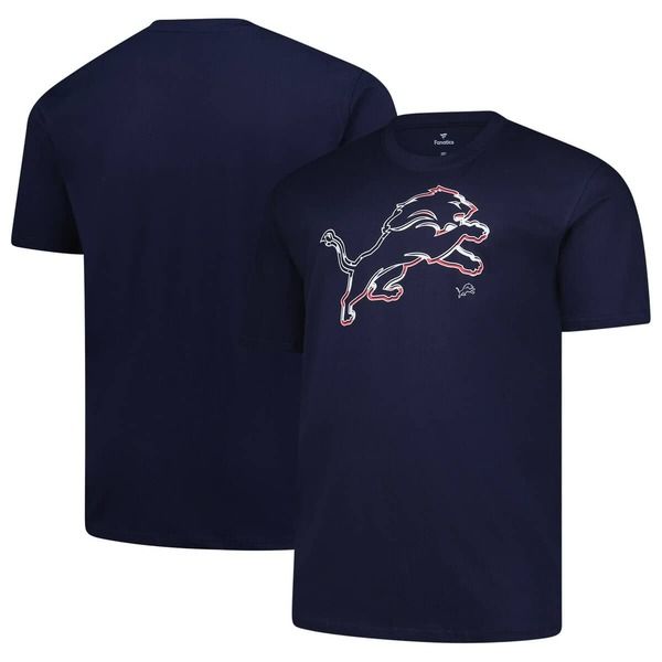 ファナティクス メンズ トップス Tシャツ トール MensFanatics Navy Detroit Lions Big Tall Americana TShirt Navy ネイビー