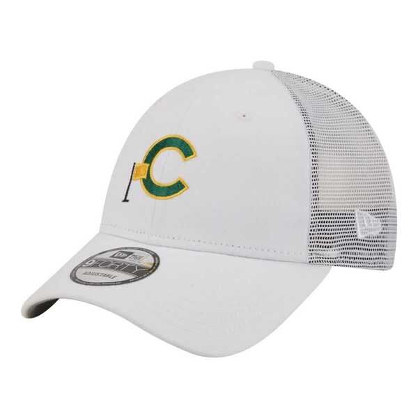 ニューエラ メンズ アクセサリー 帽子 Mens New Era White Chicago Cubs Flag 9FORTY Trucker Adjustable Hat White ホワイト