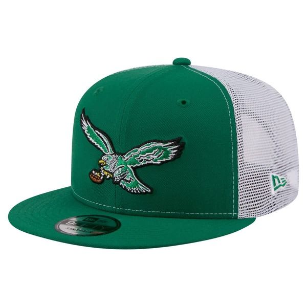 ニューエラ メンズ アクセサリー 帽子 Mens New Era Kelly Green Philadelphia Eagles Core Team 9FIFTY Trucker Snapback H