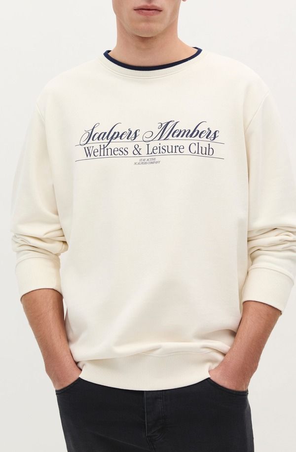 スカルパーズ メンズ アウター パーカー・スウェット セーター Scalpers Member Sweater Cream クリーム