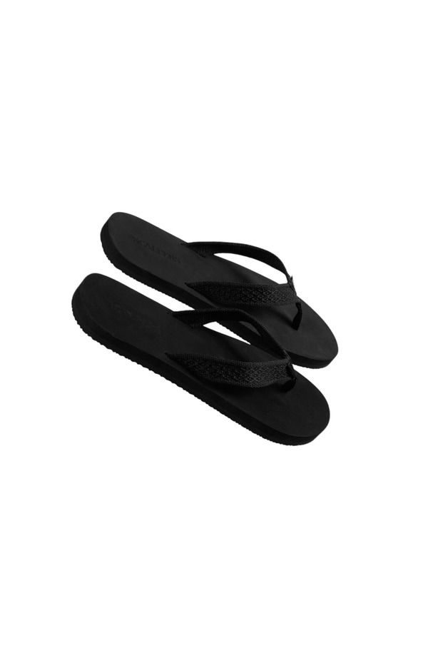 スカルパーズ メンズ シューズ サンダル Scalpers Patterned Flip Flop Black ブラック