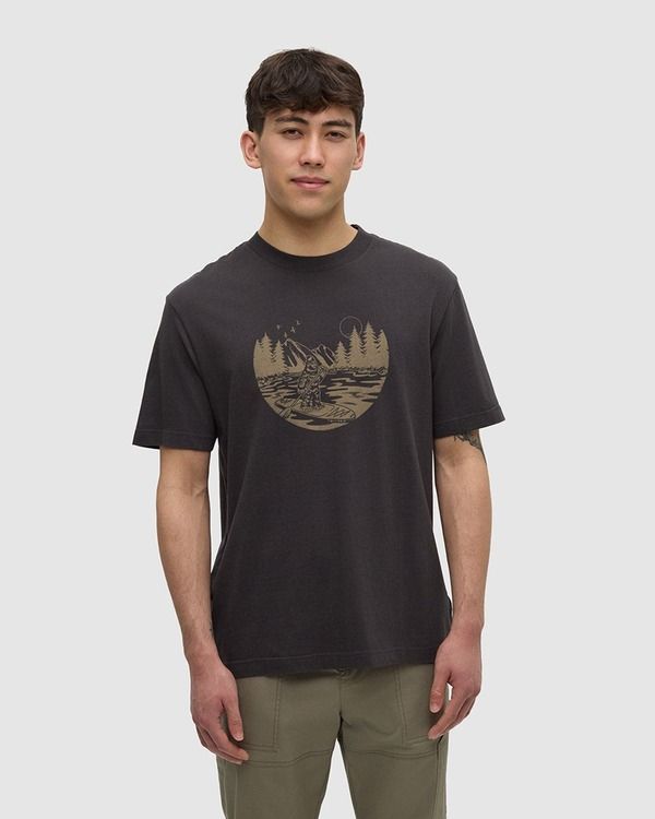 テンツリー メンズ トップス Tシャツ tentree Regenerative Lake Life Portal TShirt GraphiteClay グラファイト
