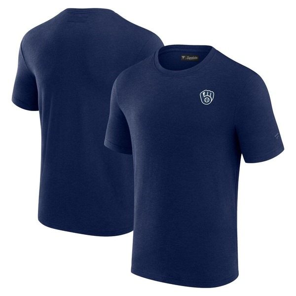 ファナティクス シグネチャー メンズ トップス Tシャツ Fanaticsignature Mens Fanatics Navy Milwaukee Brewers Modal Short Sleev