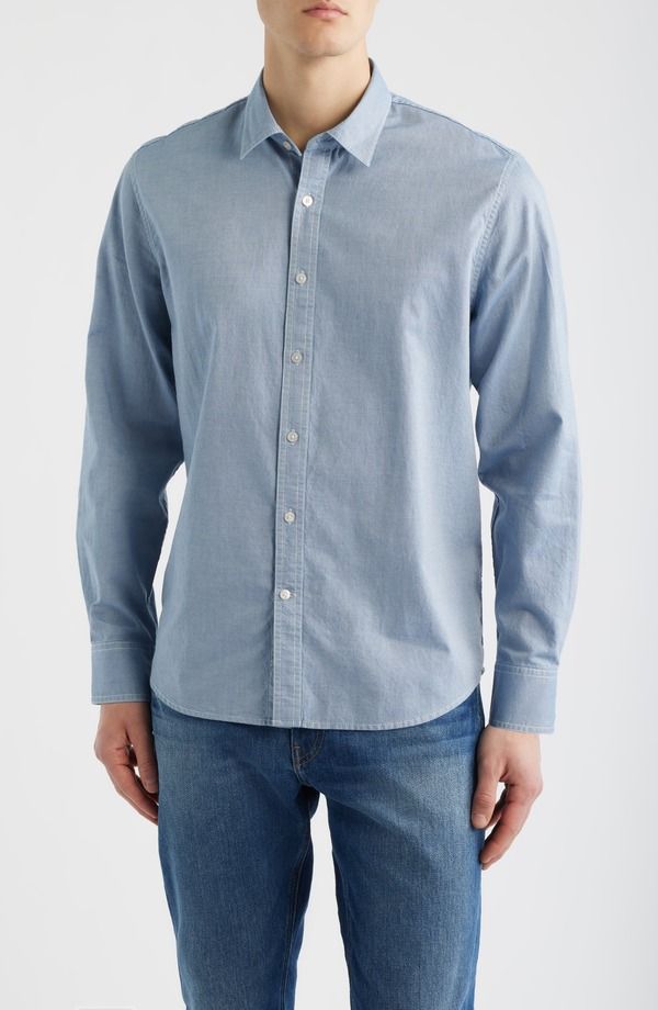 ジェームスカンベル メンズ トップス シャツ レギュラーフィット コットン James Campbell Coronas Regular Fit Cotton ButtonUp Shirt Blue
