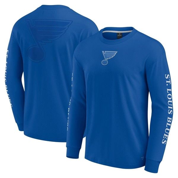 ファナティクス メンズ トップス Tシャツ Mens Fanatics Blue St Louis Blues Elementstrive Long Sleeve TShirt Blue ブルー