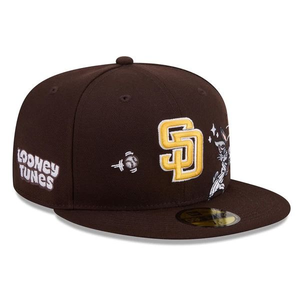 ニューエラ メンズ アクセサリー 帽子 Mens New Era Brown San Diego Padres Looney Tunes Bugs Bunny 59FIFTY Fitted Hat B