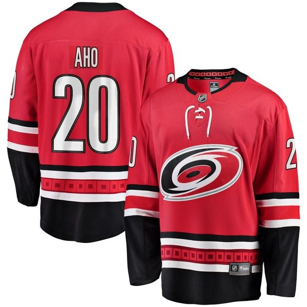 ファナティクス メンズ トップス シャツ ジャージー Mens Fanaticsebastian Aho Red Carolina Hurricanes Alternate Breakaway Pla