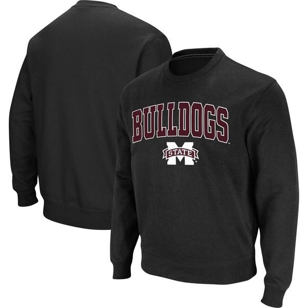 コロシアム メンズ アウター パーカー・スウェット シャツ ロゴ Mens Colosseum Black Mississippi State Bulldogs Arch Logo Tackle Tw