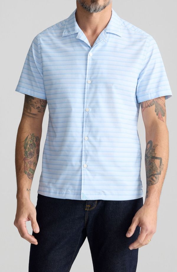 アンタックイット メンズ トップス シャツ UNTUCKit Haverman Striperformance Camp Shirt Blue ブルー
