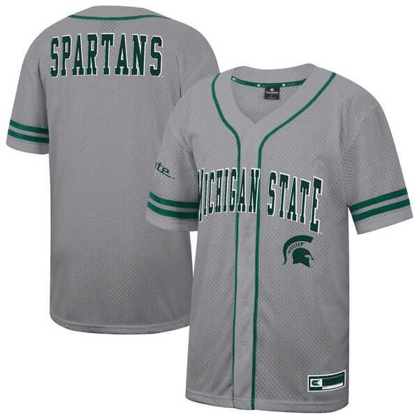 コロシアム メンズ トップス シャツ ジャージー Mens Colosseum Gray Michigan State Spartans Free Spirited Baseball Jersey G