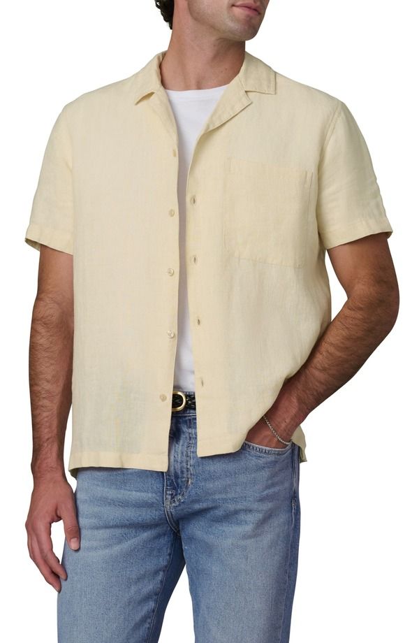 ジョーズ メンズ トップス シャツ コットン Joeslub Cotton Camp Shirt Summer Sand サンド