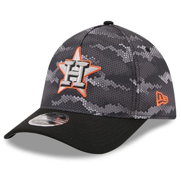 ニューエラ メンズ アクセサリー 帽子 Mens New Era Black Houston Astros Camo 39THIRTY AFrame Flex Hat Black ブラック