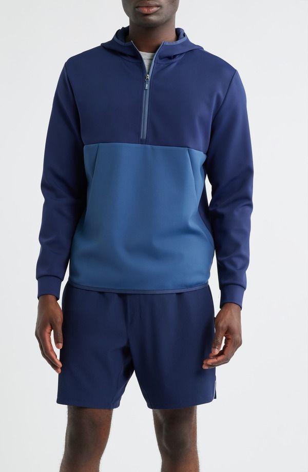 ジョニー オー メンズ アウター パーカー・スウェット ハーフジップ johnnieO Iversons Half Zip Hoodie Navy ネイビー