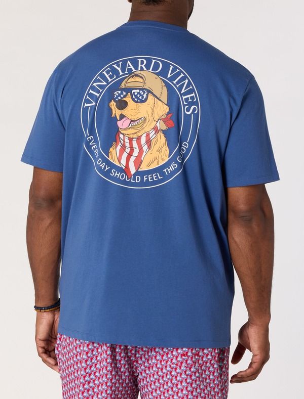 ヴァインヤードヴァインズ メンズ トップス Tシャツ トール vineyard vines Big Tall Americana Dog PocketShirt Moonshine