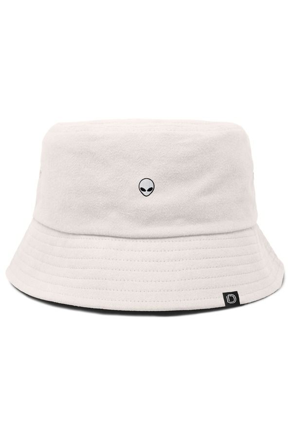 ダリックス メンズ アクセサリー 帽子 コットン Dalix Mens Lil Alien Cotton Bucket Hat Parchment White ホワイト