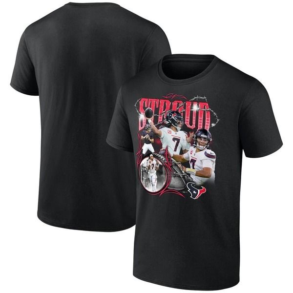 ファナティクス メンズ トップス Tシャツ グラフィック Mens Fanatics CJ Stroud Black Houston Texans Notorious Player Graphic T