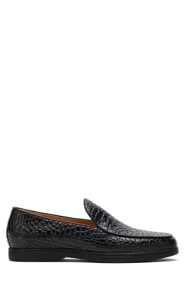 マークノーラン メンズ シューズ ローファー MARC NOLAN Alessandro Venetian Loafer Black Croc ブラック