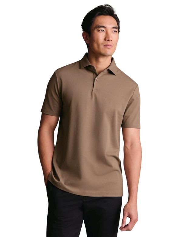 チャールズティリット メンズ トップス ポロシャツ コットン Charles Tyrwhitt Short Sleeve Cotton Stretch Smart Pique Polo Camel キ