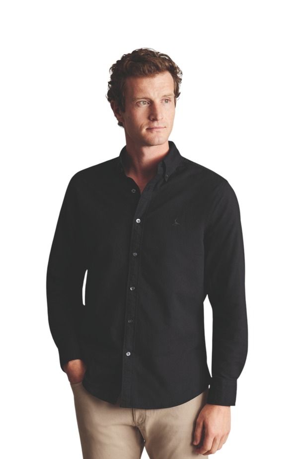 チャールズティリット メンズ トップス シャツ オックスフォード Charles Tyrwhitt Stretch Washed Oxford Shirt Black ブラック