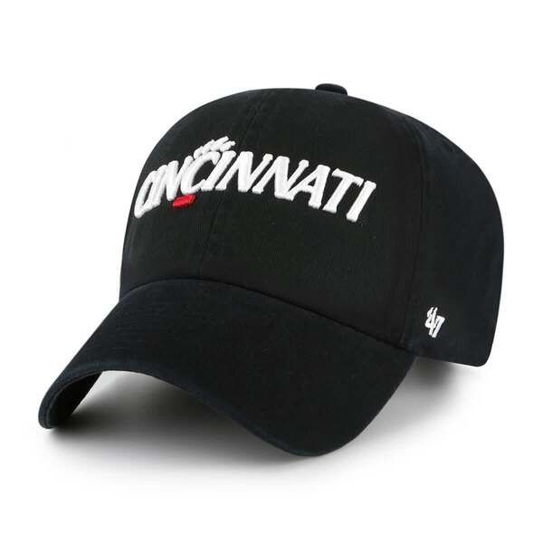 フォーティーセブン メンズ アクセサリー 帽子 Mens 47 Black Cincinnati Bearcats Clean Up Adjustable Hat Black ブラック