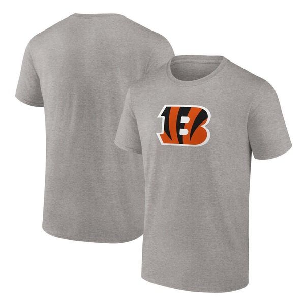 ファナティクス メンズ トップス Tシャツ ロゴ Mens Fanatics Branded Heathe red Gray Cincinnati Bengals Team Primary Logo