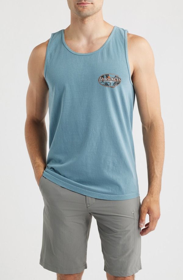 ダークシーズ メンズ トップス シャツ コットン グラフィック DARK SEAS Tropical Night Cotton Graphic Tank Ice Blue ブルー