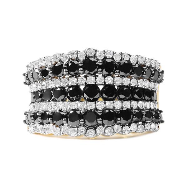 ハウスオブブリリアンス メンズ アクセサリー 指輪 Haus of Brilliance 14K Yellow Gold Plated Silver 1 34 Cttw Black and White