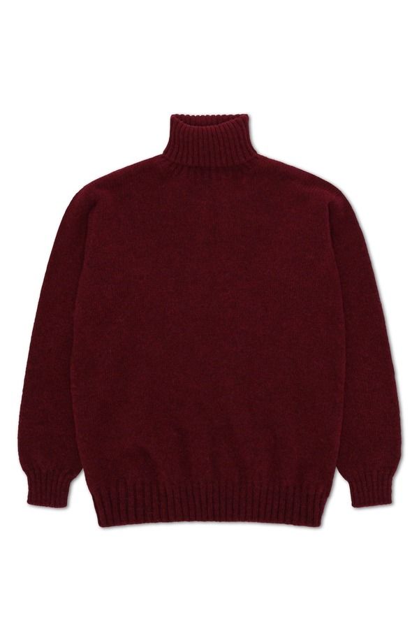 フォルテラ メンズ アウター パーカー・スウェット タートルネック セーター Fortela Shetland Turtleneck Sweater Burgundy バーガンディ