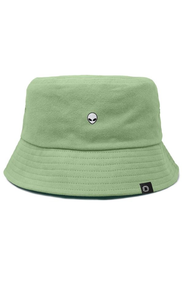 ダリックス メンズ アクセサリー 帽子 コットン Dalix Mens Lil Alien Cotton Bucket Haturf Green グリーン