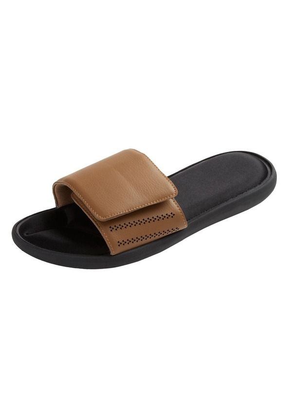 キングサイズ メンズ シューズ サンダル KingSize Memory Foam Slide Sandal Brown ブラウン