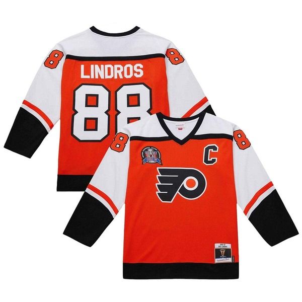 ミッチェルネス メンズ トップス シャツ ジャージー Mitchell Ness Mens Eric Lindros Orange Philadelphia Flyers 199697 Power P