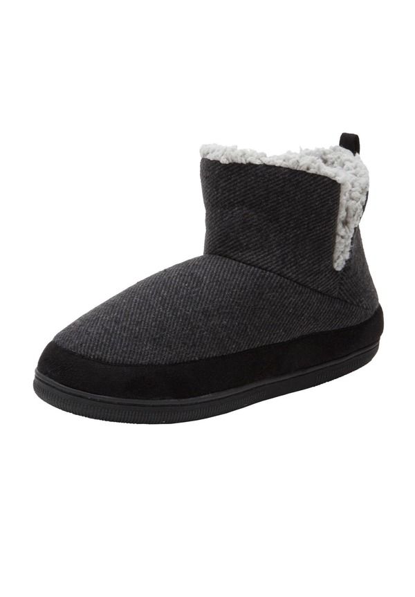 キングサイズ メンズ シューズ サンダル ブーツ フリース KingSize Fleece Lined Comfort Slipper Boot Black ブラック
