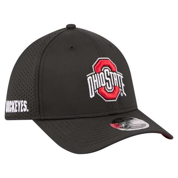ニューエラ メンズ アクセサリー 帽子 Mens New Era Black Ohio State Buckeyes 39THIRTY MCrown Flex Fit Hat Black ブラック