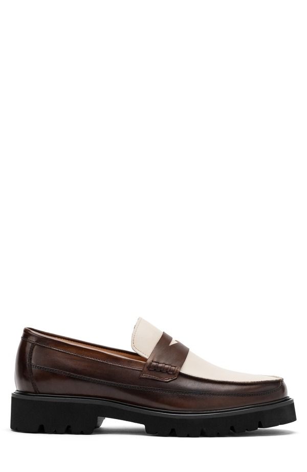 マークノーラン メンズ シューズ スリッポン・ローファー MARC NOLAN Adler Lug Sole Loafer Brown White ホワイト