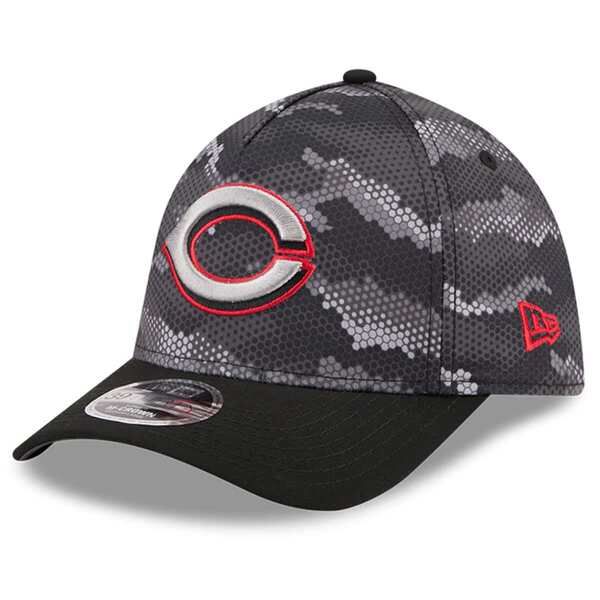 ニューエラ メンズ アクセサリー 帽子 Mens New Era Black Cincinnati Reds Camo 39THIRTY AFrame Flex Hat Black ブラック