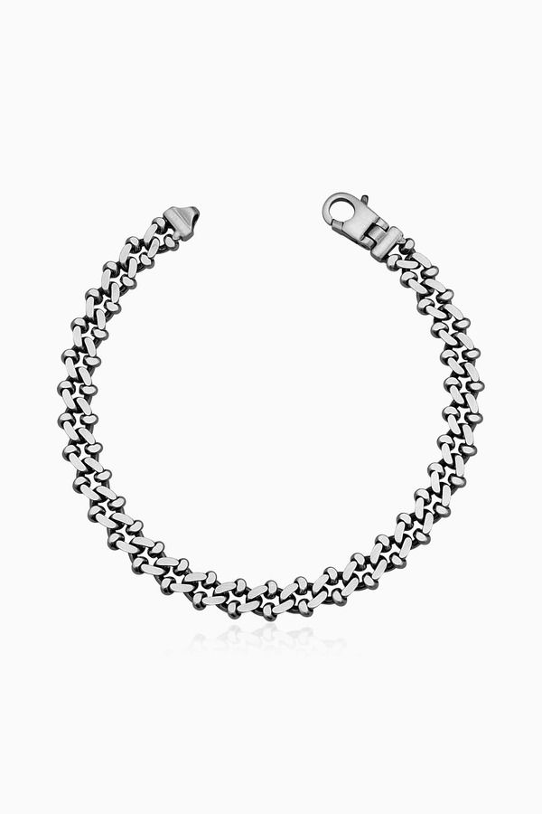 オラディナ メンズ アクセサリー ブレスレット・バングル・アンクレット Oradina Mens On Track Link Bracelet in Sterling Silver シルバー
