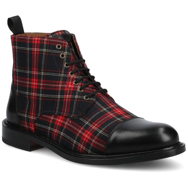 タフト メンズ シューズ ブーツ・レインブーツ TAFT Mens Jack Dress Boot Red Plaid レッド