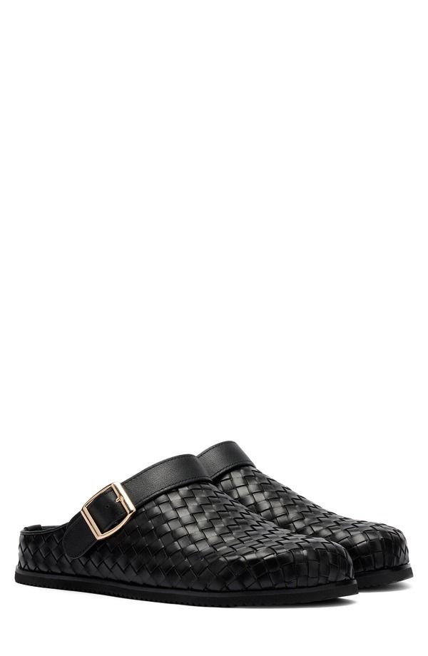 マークノーラン メンズ シューズ スリッポン・ローファー MARC NOLAN Solana Clog Black Woven ブラック