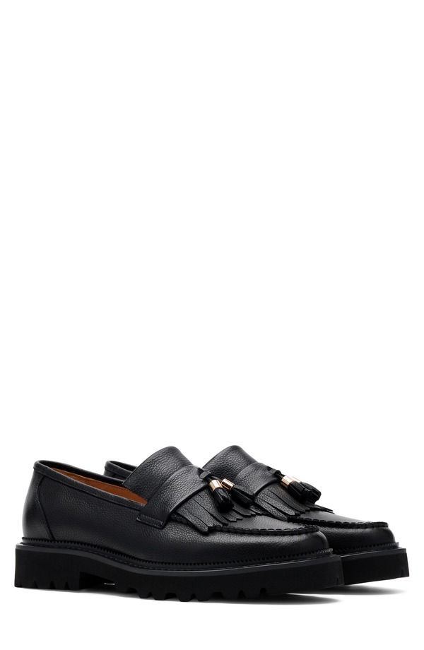 マークノーラン メンズ シューズ スリッポン・ローファー フリンジ MARC NOLAN Journey Kiltie Fringe Loafer Black Pebble ブラック