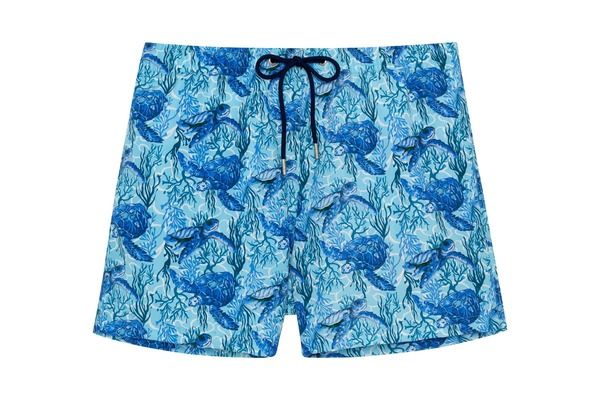 ホム メンズ 水着 ハーフパンツ・ショーツ HOM Tartane Beach Boxer Blue Print ブルー