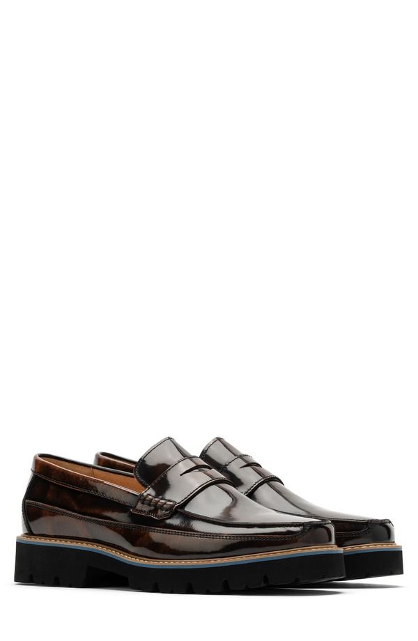 マークノーラン メンズ シューズ ローファー MARC NOLAN Alder Penny Loafer Mahogany Patent