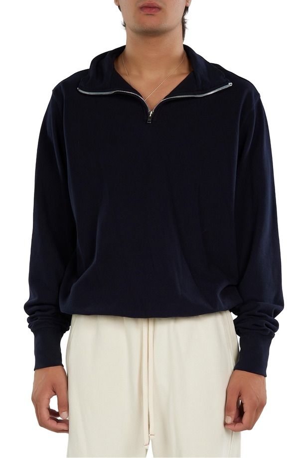 レス ティエン レディース アウター パーカー・スウェット ハーフジップ Les Tien Pique Banded Half Zip Yacht Pullover Navy ネイビー