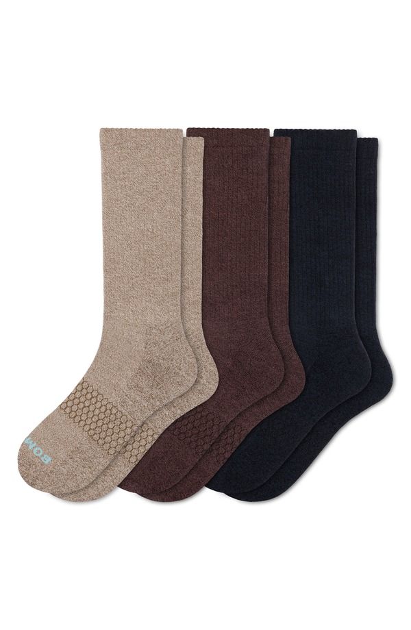 ボンバス メンズ アンダーウェア 靴下 Bombassorted 3Pack Marl Crew Socks Olive Branch Mix オリーブ